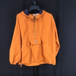 Actra Orange nylon mesh lined oversized pullover
